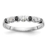 14K White Gold Black & White Diamond Band - 7
